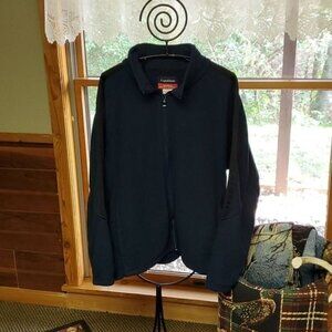 Expeditions Athletic Striped Teal Full Zippered Sz. XL Fleece Jacket‎ w Pockets